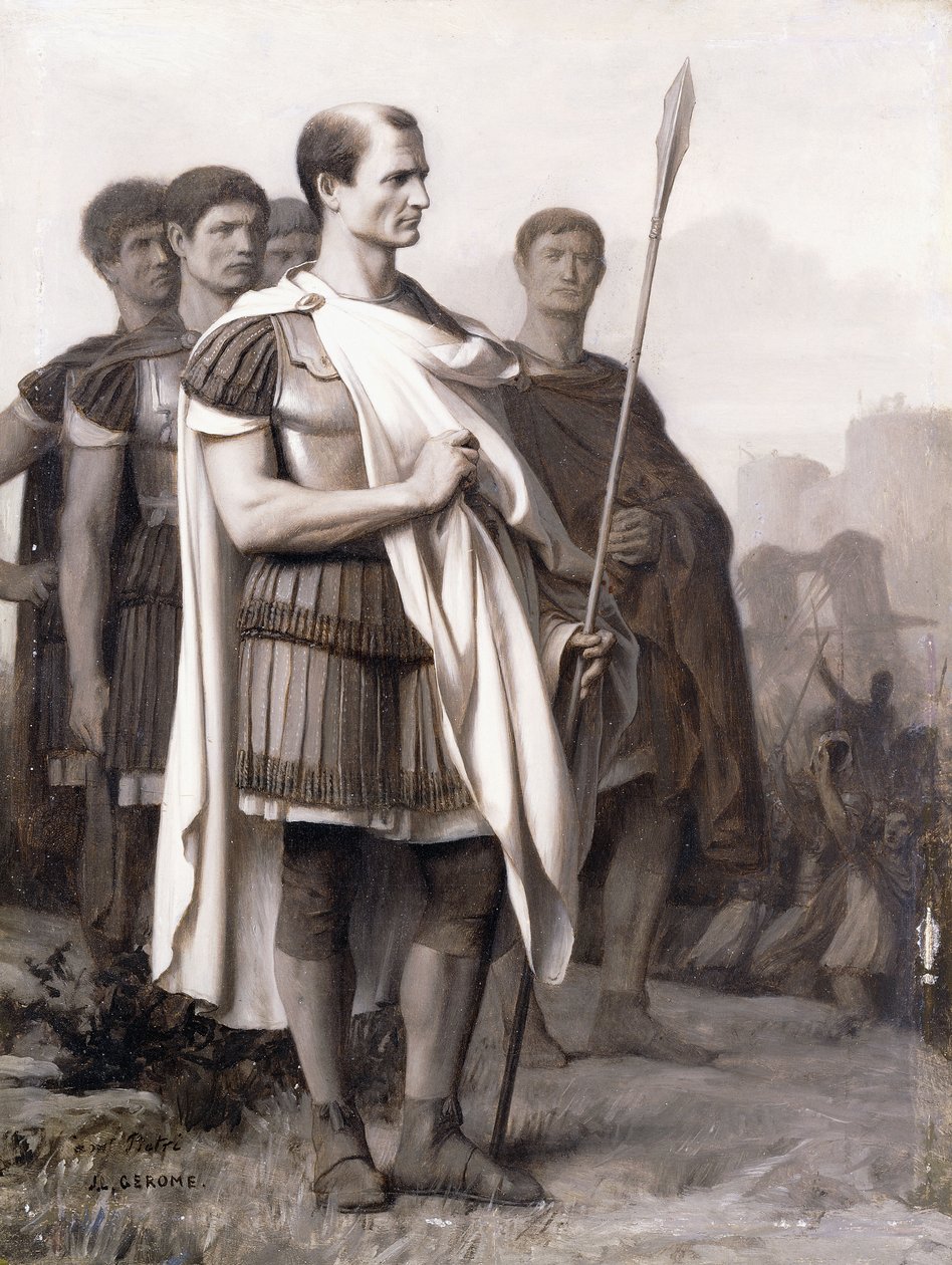 Julius Caesar a jeho zaměstnanci, od Jean Leon Gerome