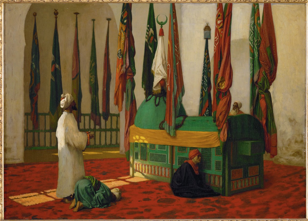 Modlitba u mauzolea sultána Quaytbaye, Káhira (malba na plátně) od Jean Leon Gerome