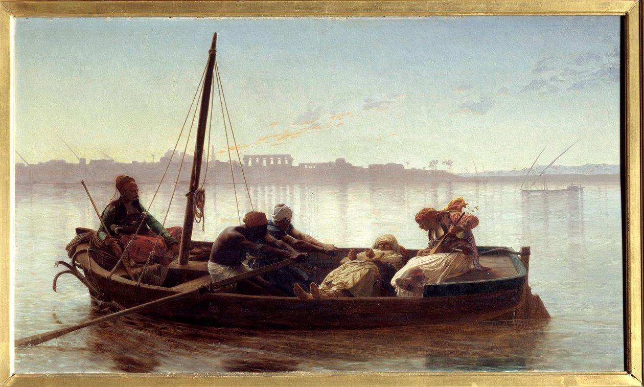 Vězeň Vězeň přepravovaný na lodi egyptskými námořníky po Nilu. Obraz Jean Leon Gerome (1824-1904) 1861 Ne. 0,45x0,78 m Nantes, Musee des Beaux Arts od Jean Leon Gerome