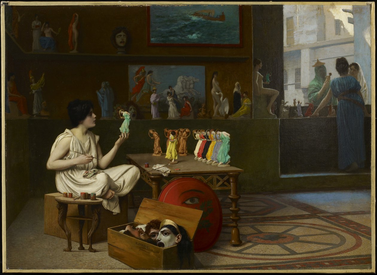 The Antique Pottery Painter: Sculpturae vitam insufflat pictura, 1893 od Jean Leon Gerome