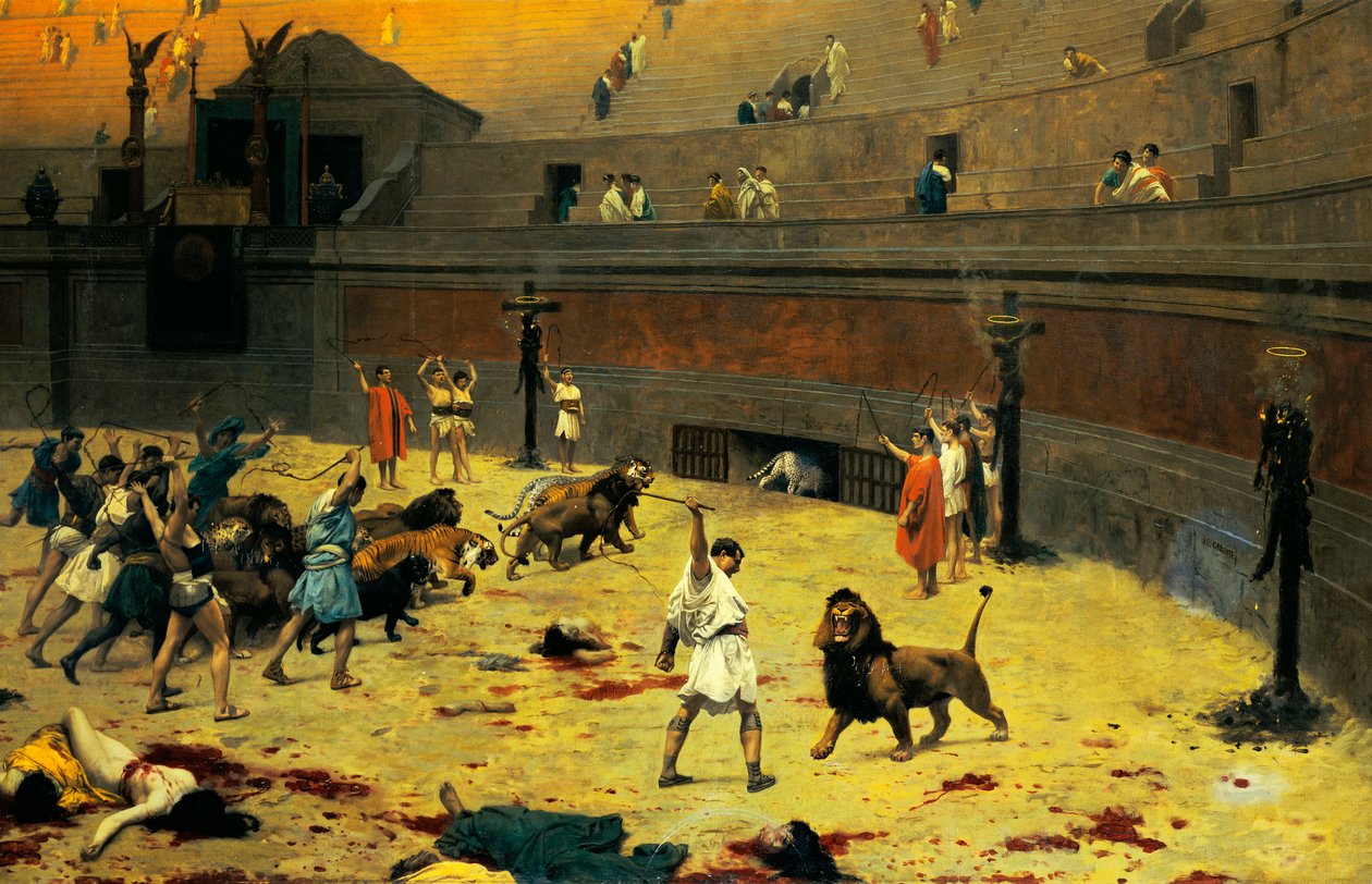 Ustupující lvi, 1902 od Jean Leon Gerome