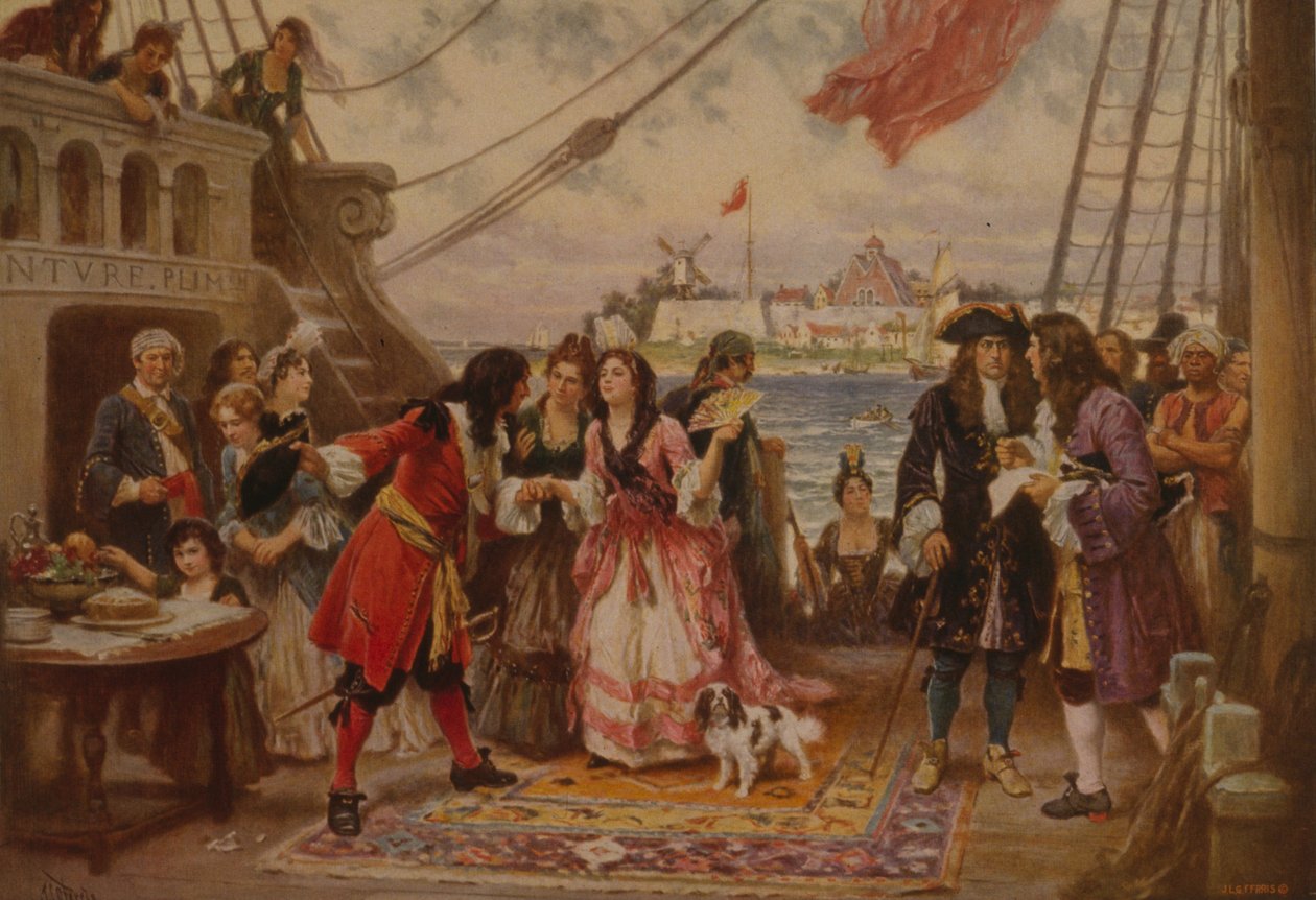 Kapitán Kidd v New York Harbor, kolem roku 1930 od Jean Leon Gerome Ferris