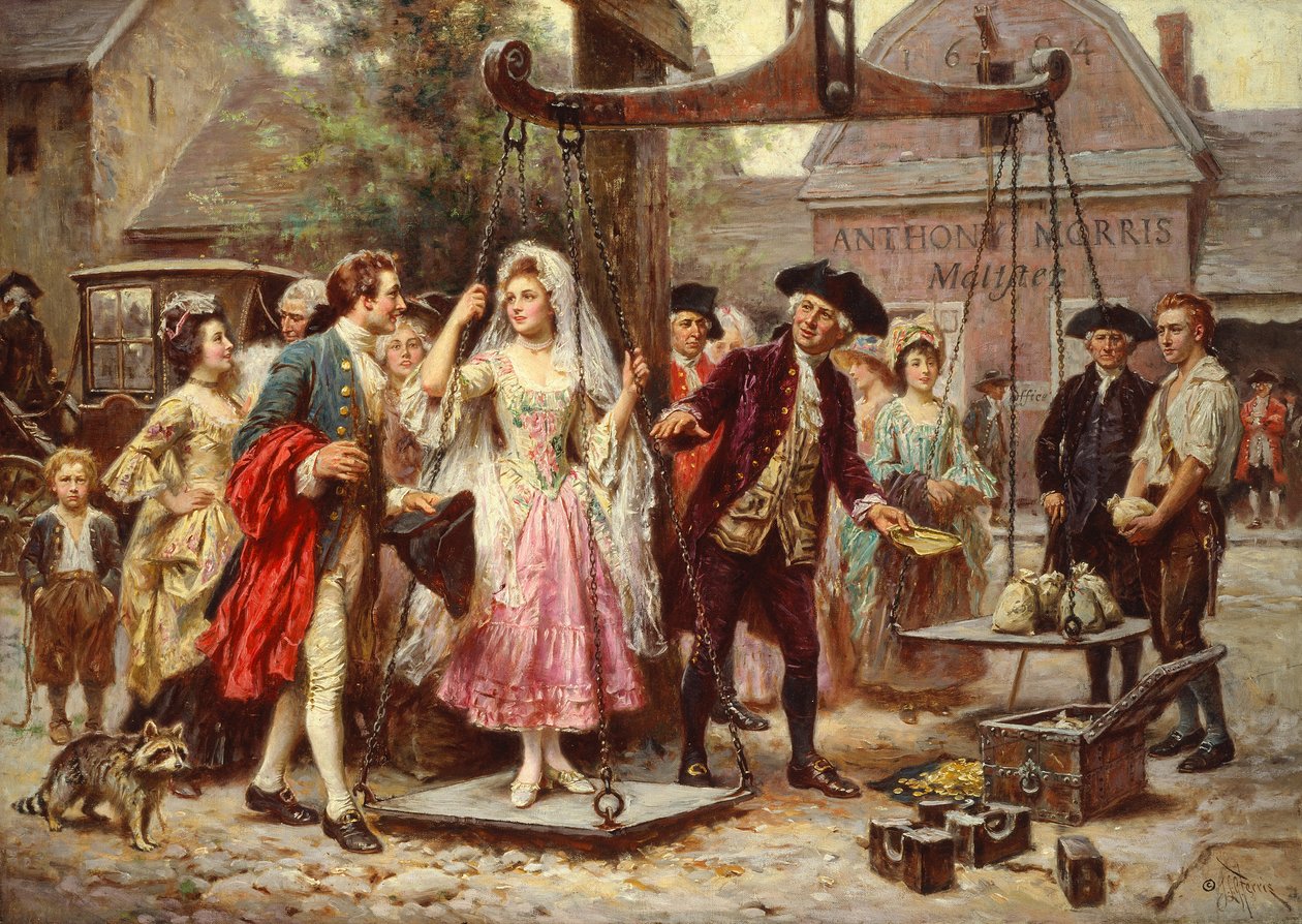Her Weight in Gold, cca 1921 (olej na plátně) od Jean Leon Gerome Ferris