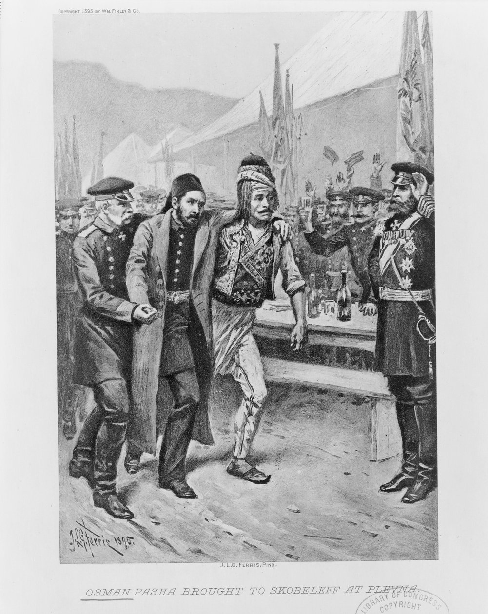 Osman Paša přivedl do Skobeleva v Plevně, c. 1895 od Jean Leon Gerome Ferris