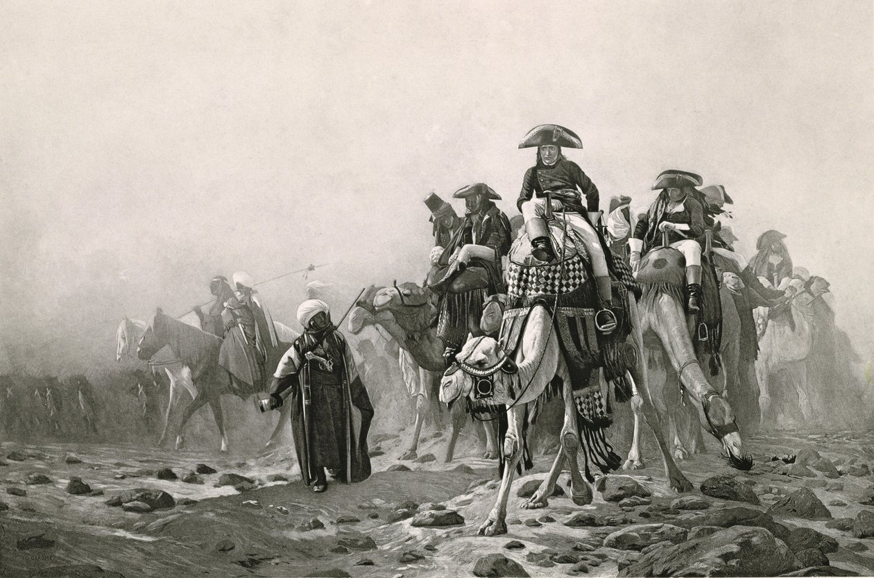 Generál Bonaparte v Egyptě, ze sbírky děl Jean-Leon Gerome ve 100 hlubotiskách, 1881 (hlubotisk) (viz také 183490) od Jean Leon after Gerome
