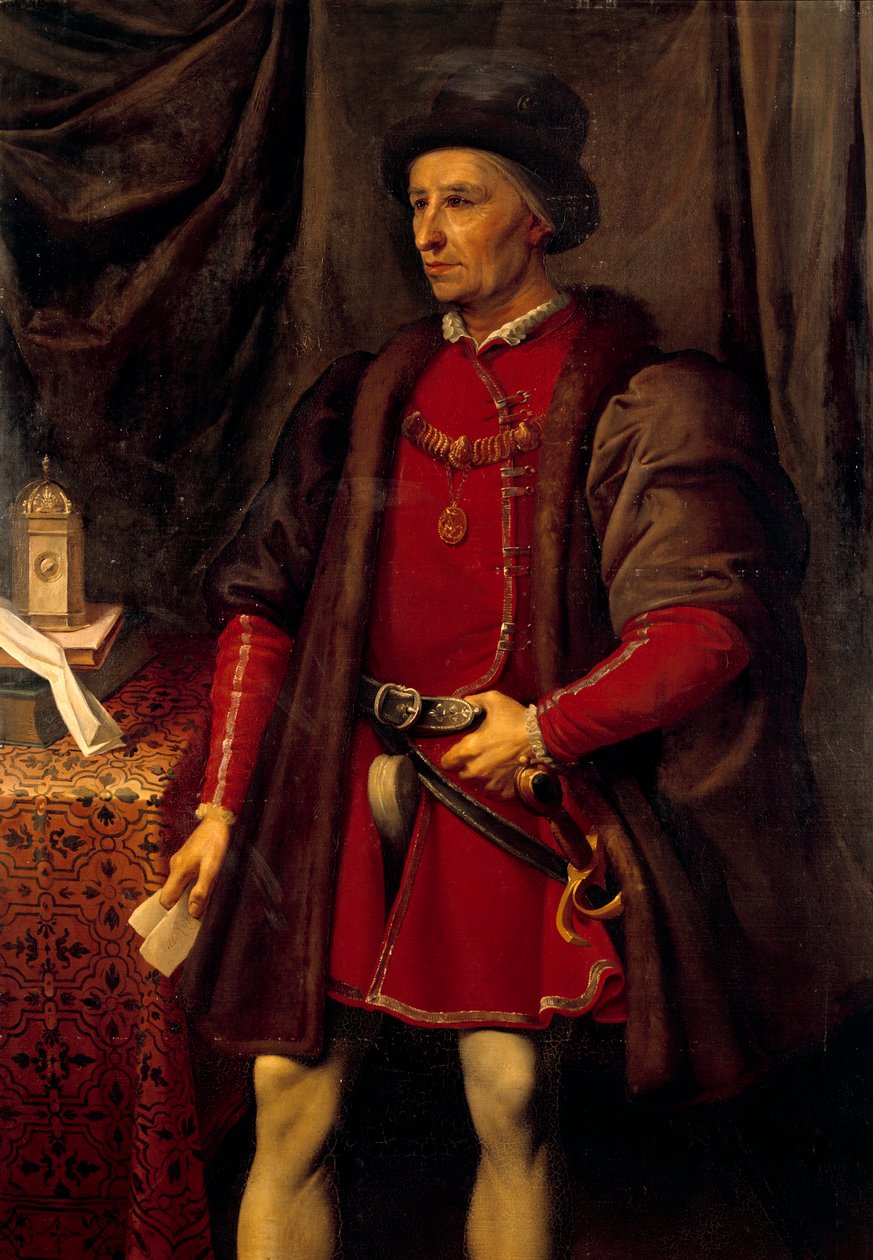 Portrét francouzského krále Ludvíka XI. (1423 - 1483). Obraz Jean Leonard Lugardon (1801 - 1884) od Jean Leonard Lugardon