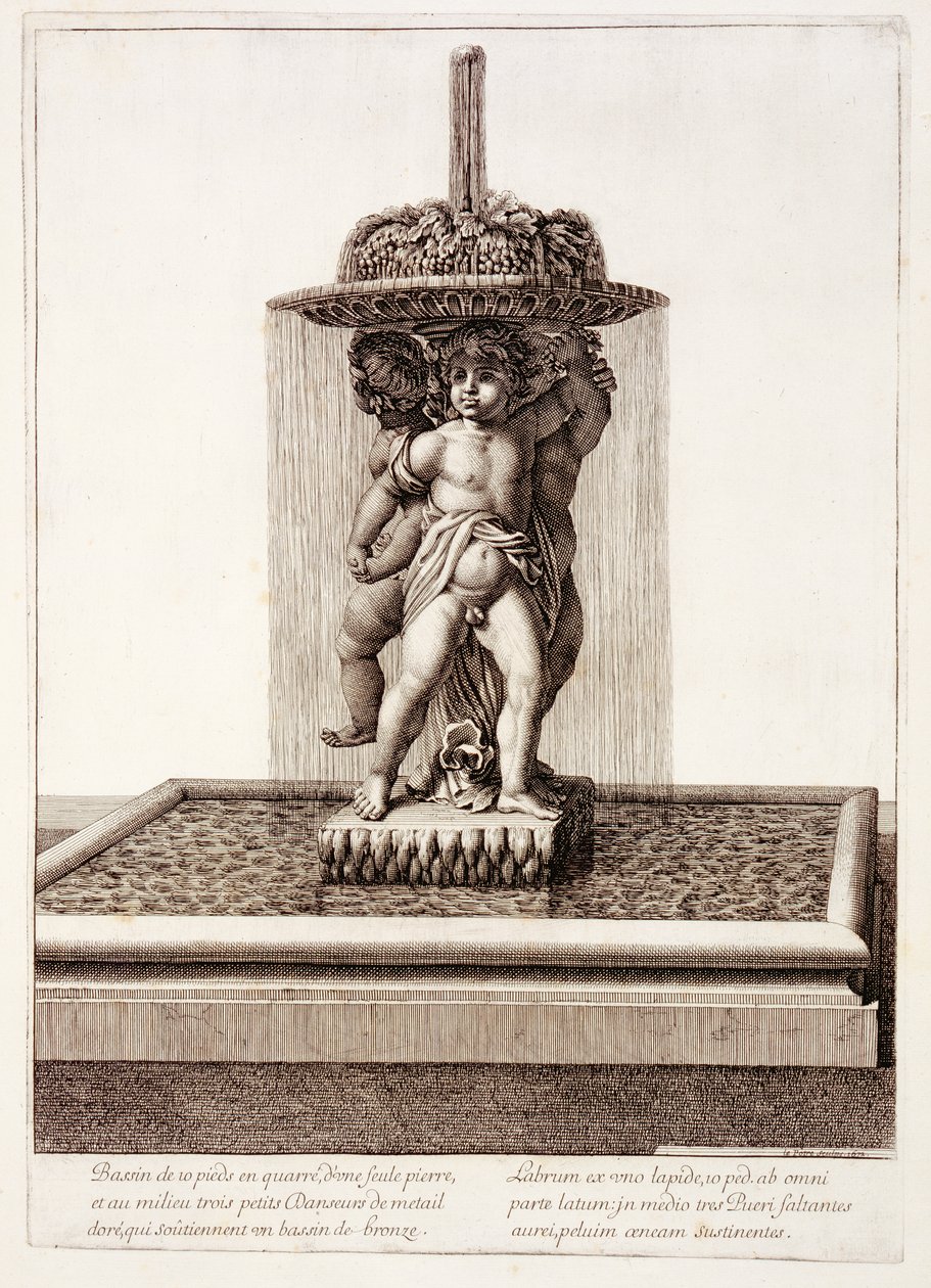 Fontána se třemi pozlacenými tanečníky ve Versailles, 1672 od Jean Lepautre