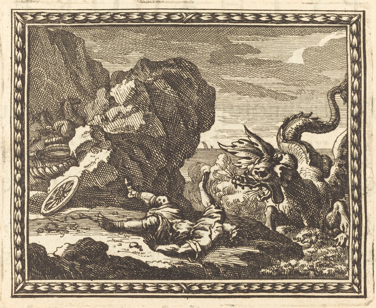 Hippolytus a mořská příšera od Jean Lepautre