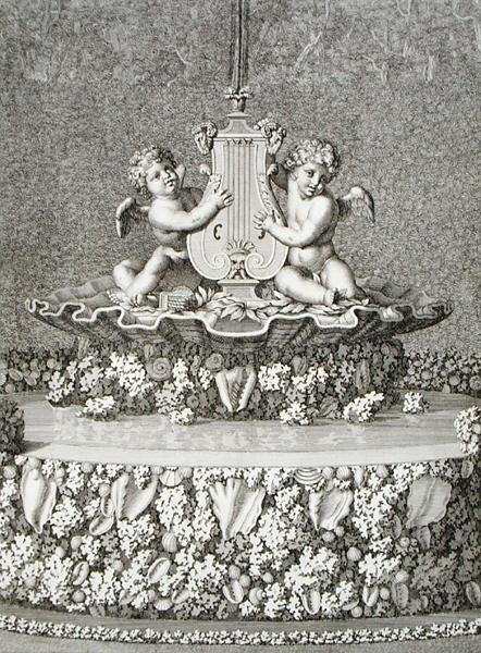 Dva Amorové držící lyru, fontána ve Versailles od Jean Lepautre
