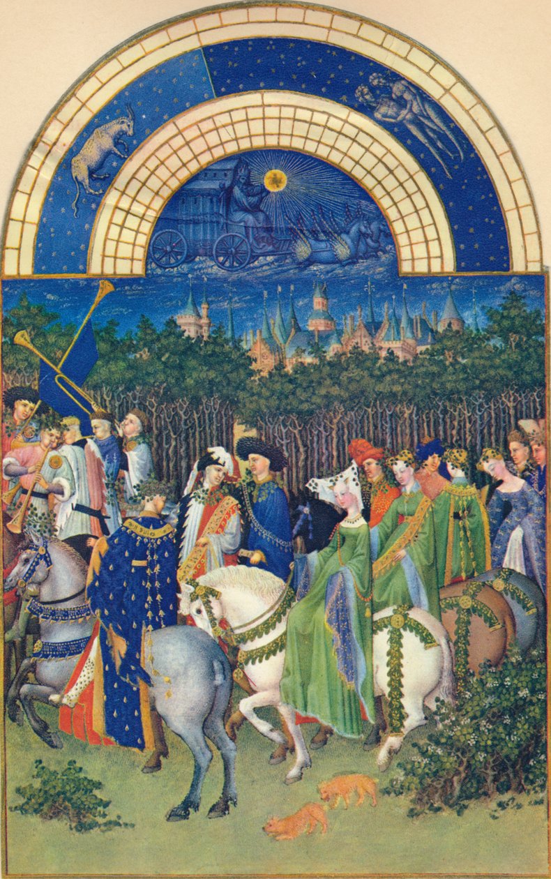 Květen - město Riom, 15. století, 1939. od Jean Limbourg