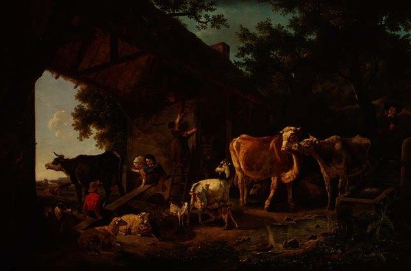 Zvířata vycházející ze stodoly od Jean Louis De Marne