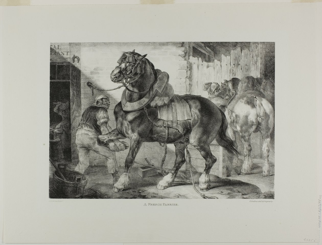 Francouzský kovář, deska 12 z knihy Různé náměty kreslené ze života a na kameni (The English Suite) od Jean Louis André Théodore Géricault