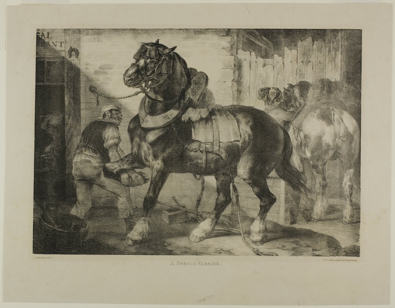 Francouzský kovář, deska 12 z různých námětů kreslených ze života na kameni od Jean Louis André Théodore Géricault