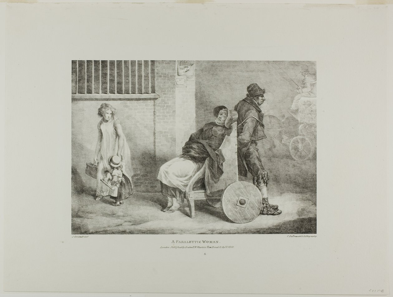 Paraleytická žena, deska č. 9 z knihy Různé náměty kreslené ze života a na kameni (The English Suite) od Jean Louis André Théodore Géricault