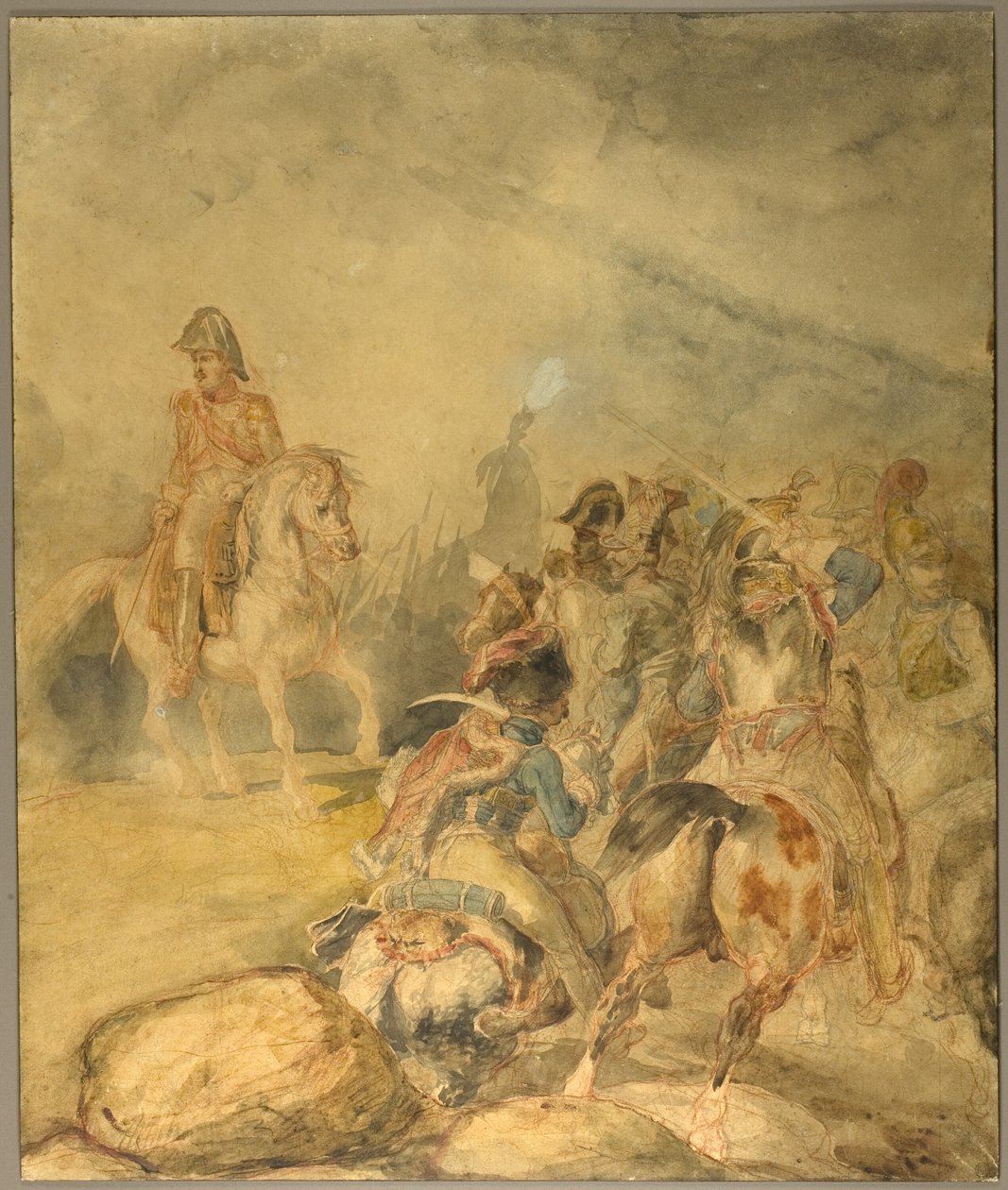 Generál prvního císařství dává jízdě rozkaz k útoku od Jean Louis André Théodore Géricault