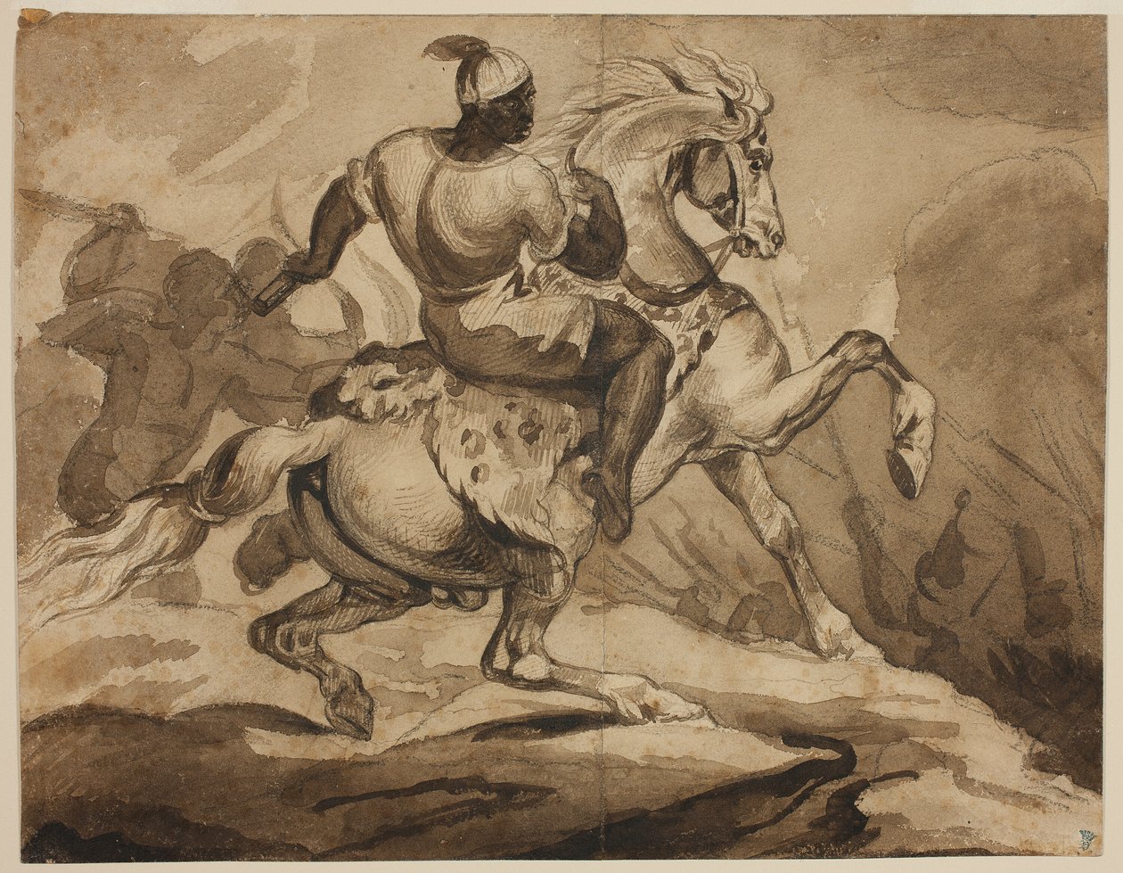Haitský jezdec (scéna z filmu "Francouzské koloniální války") od Jean Louis André Théodore Géricault