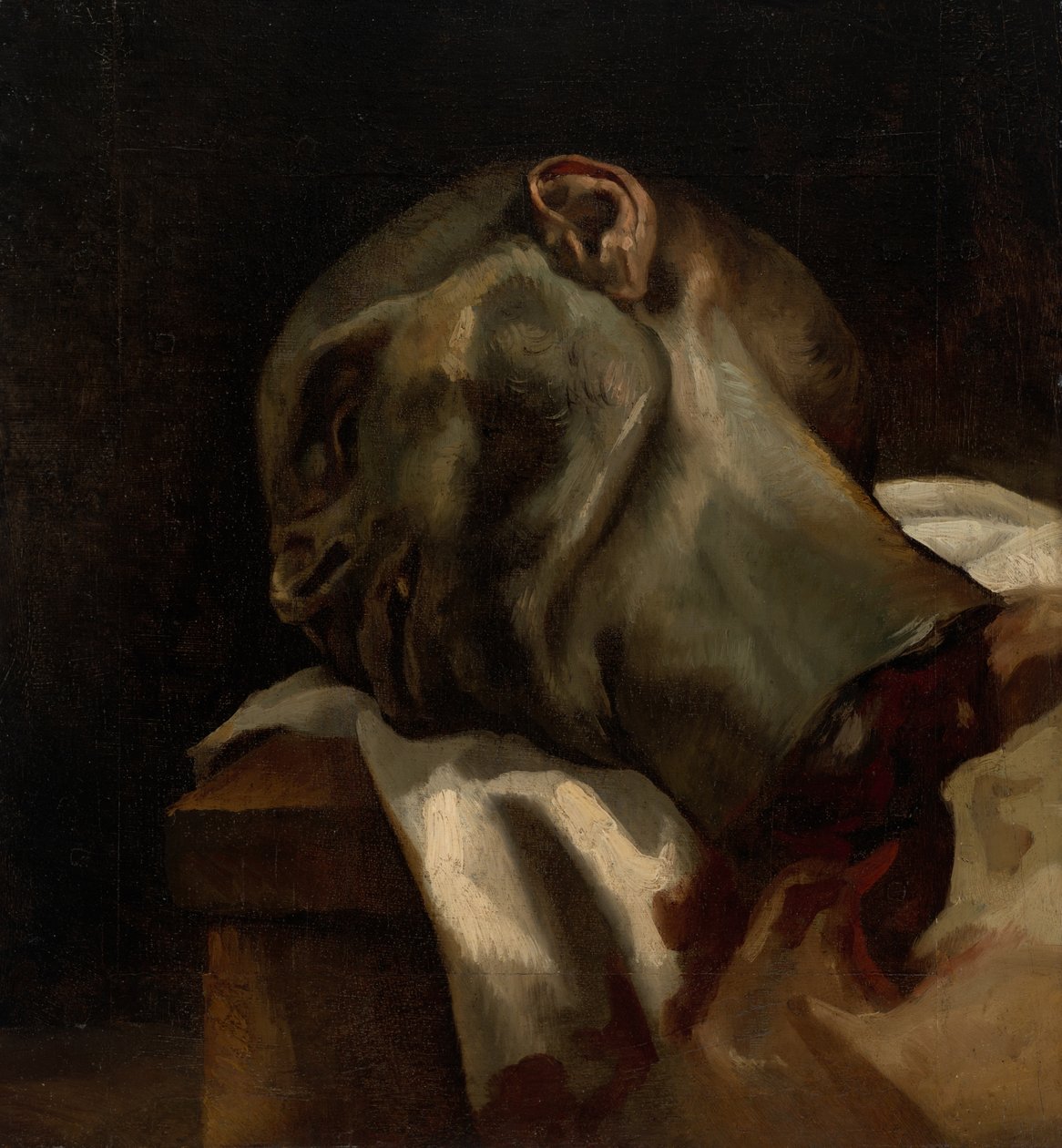 Hlava gilotinovaného muže od Jean Louis André Théodore Géricault