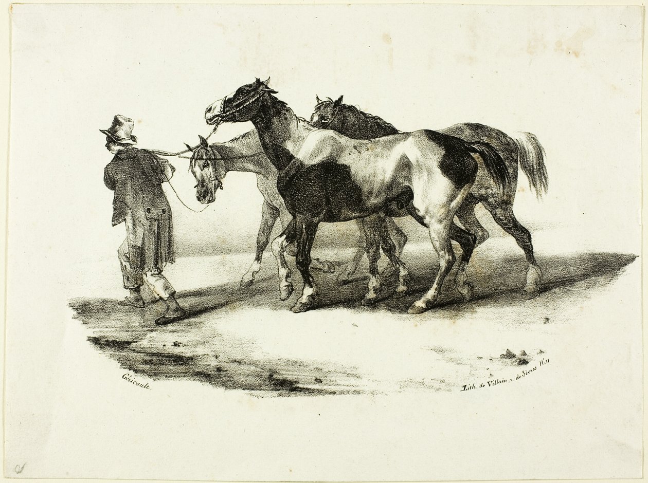 Koně vedeni ke Skinnerovi od Jean Louis André Théodore Géricault