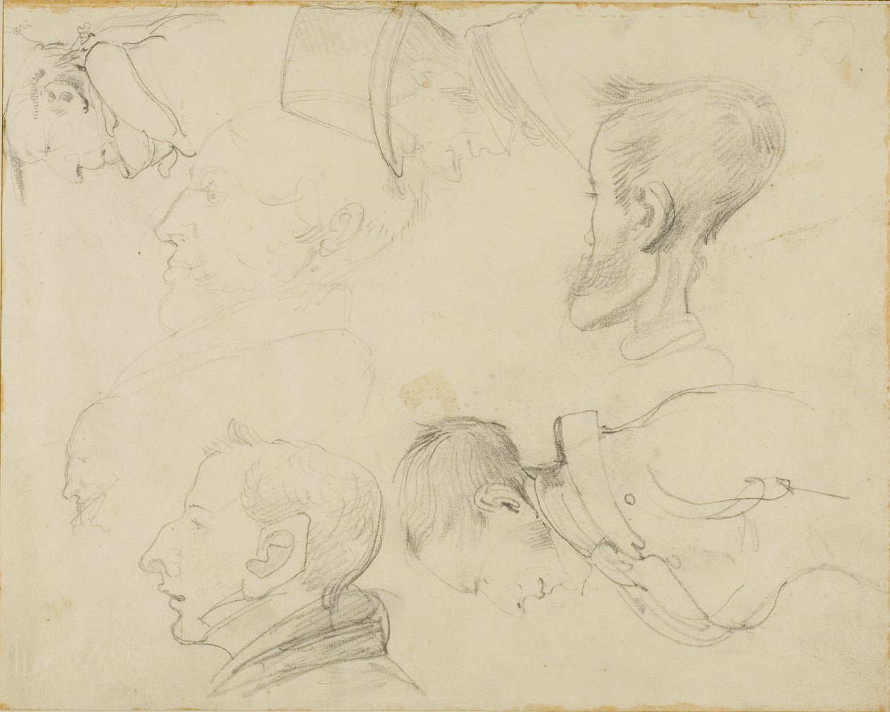 Sedm karikatur hlav od Jean Louis André Théodore Géricault