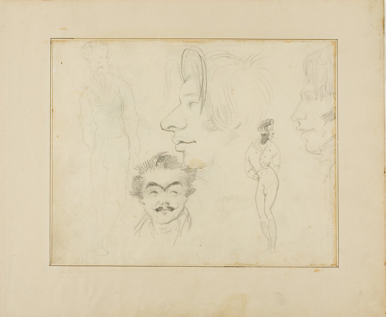 List s karikaturami od Jean Louis André Théodore Géricault