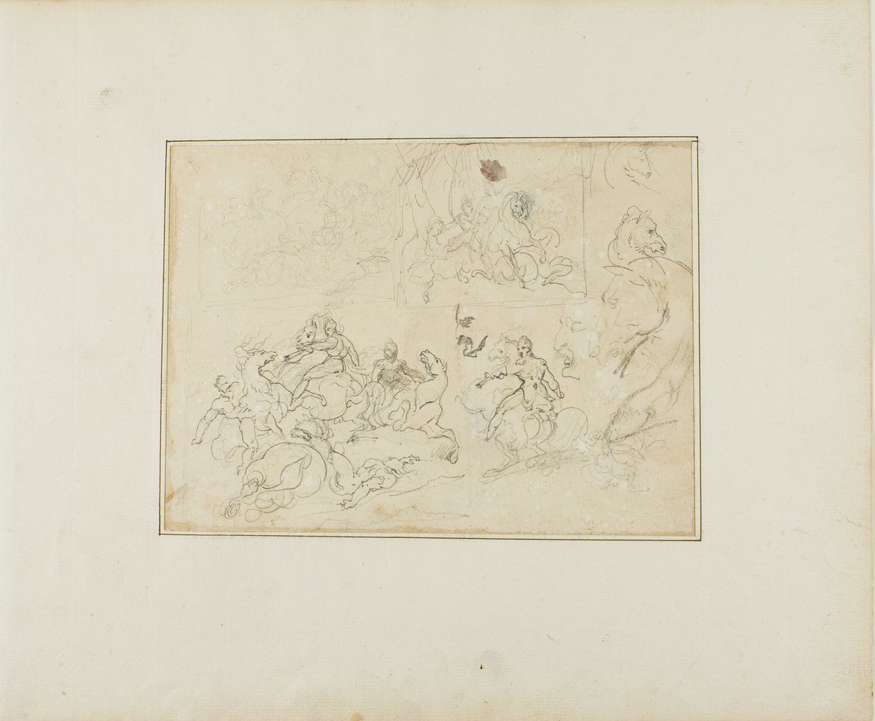 Náčrtky jezdecké bitvy od Jean Louis André Théodore Géricault