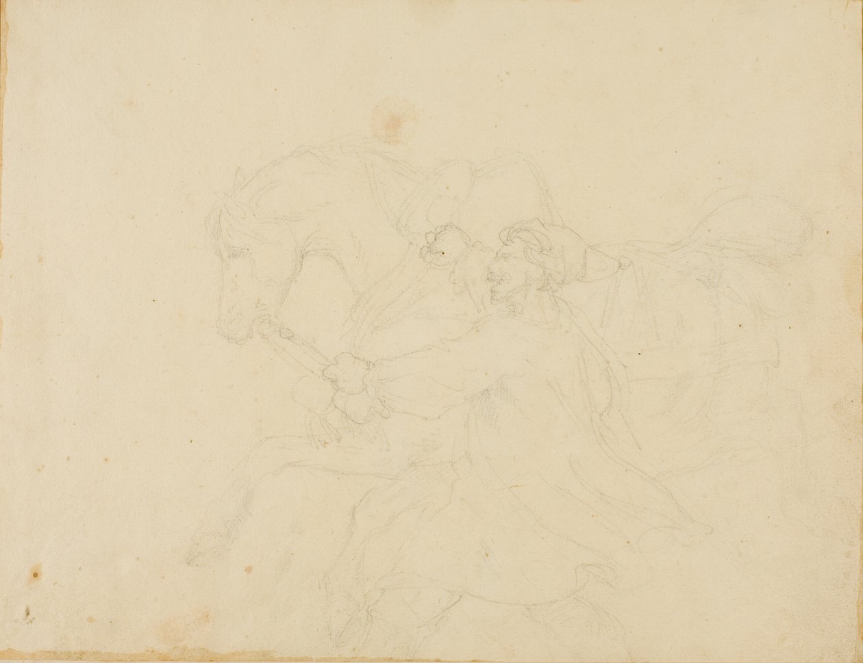 Stájník běžící vedle tažného koně od Jean Louis André Théodore Géricault