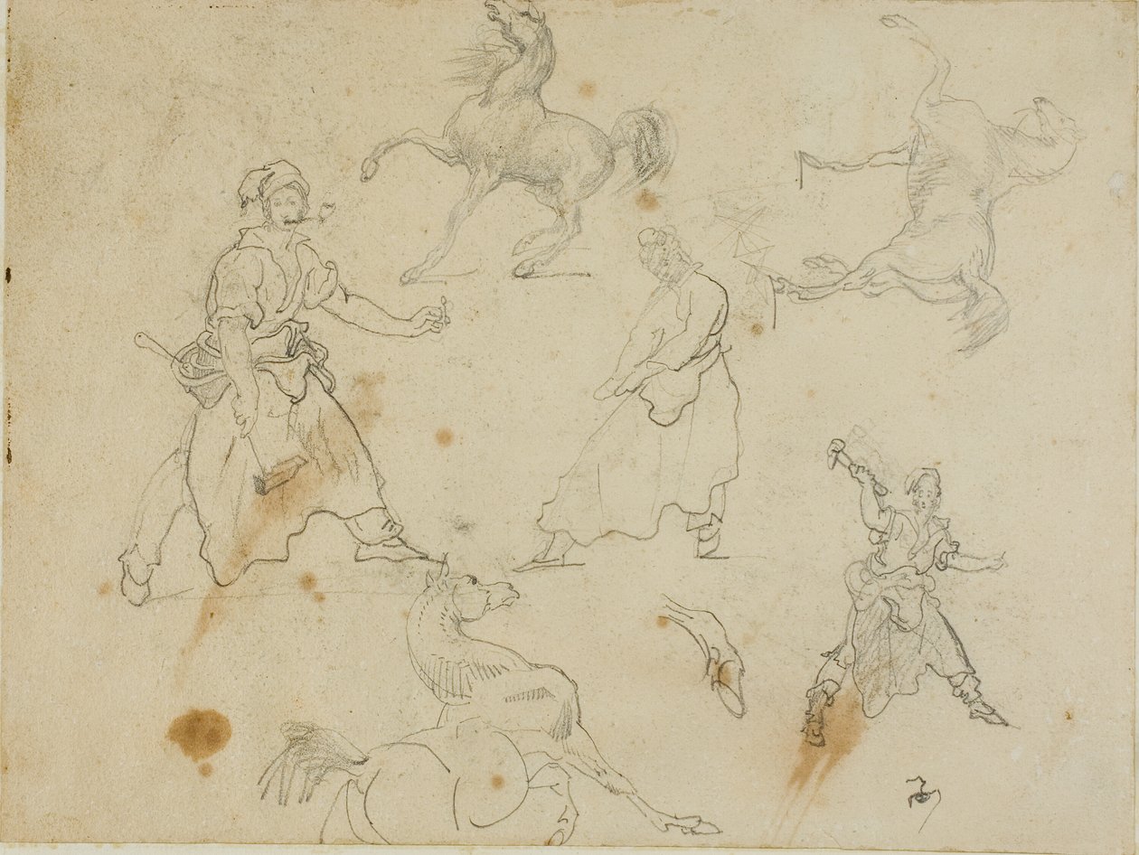Studie o kovářích a koních od Jean Louis André Théodore Géricault