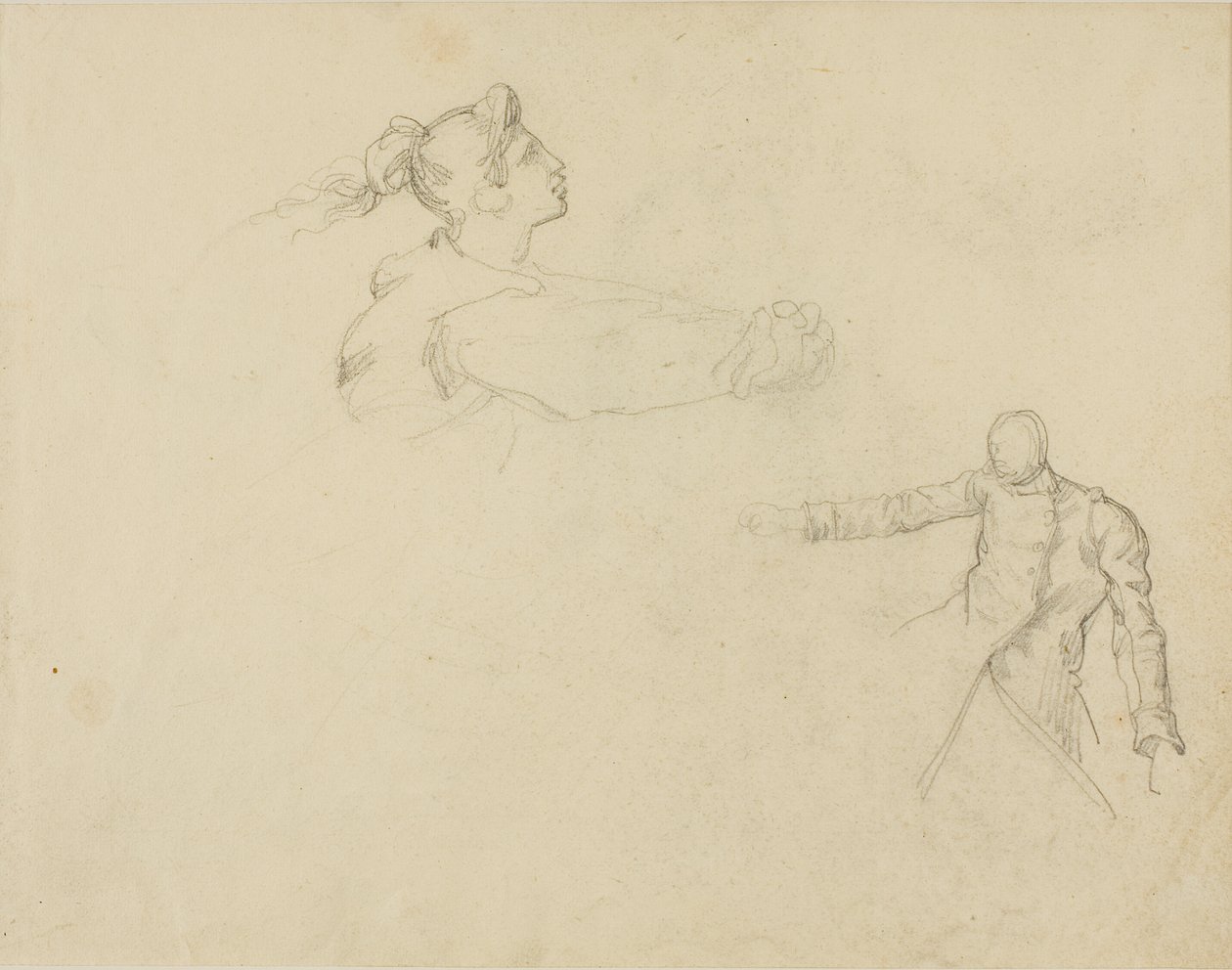 Studie ženy a vojáka od Jean Louis André Théodore Géricault