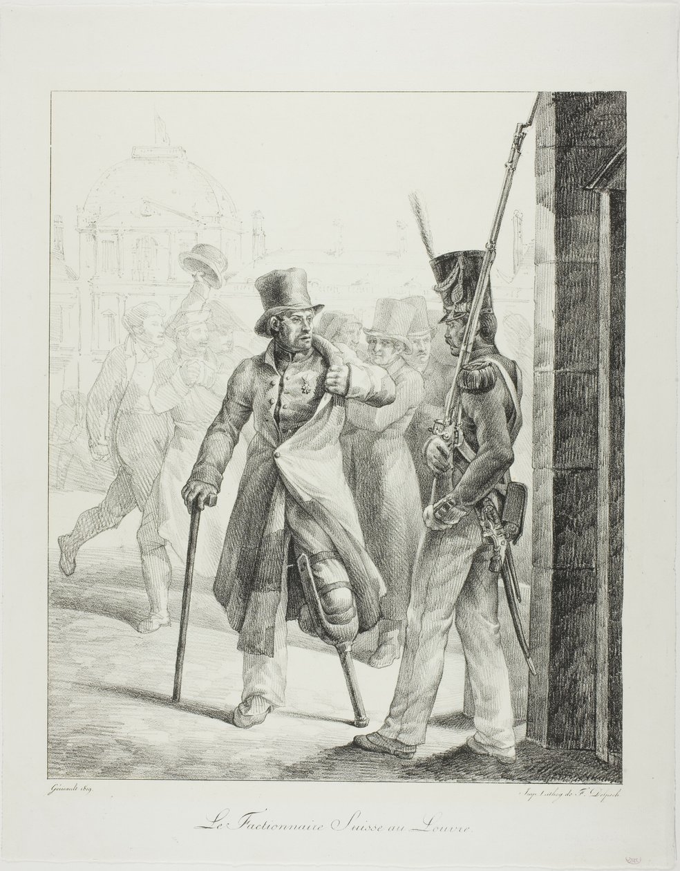 Švýcarská stráž v Louvru od Jean Louis André Théodore Géricault