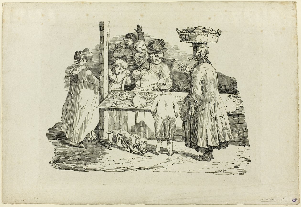 Spící obchodník s rybami od Jean Louis André Théodore Géricault