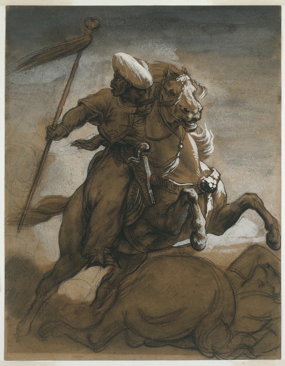 Turecký kavalír v boji od Jean Louis André Théodore Géricault