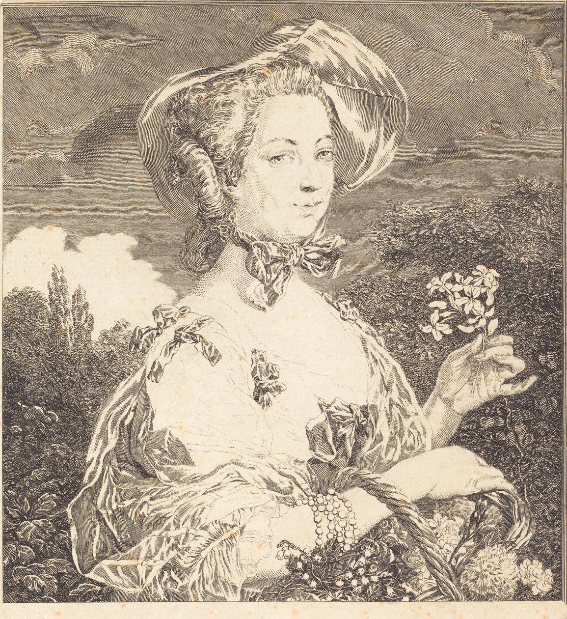 Marquise de Pompadour jako krásná žardiniéra. od Jean Louis Anselin