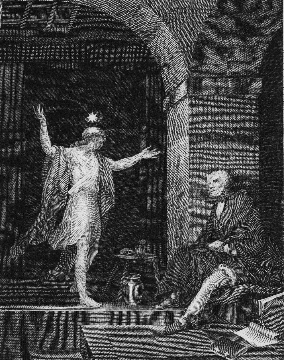 Hesper se zjevuje Kolumbovi ve vězení, 19. století. od Jean Louis Delignon