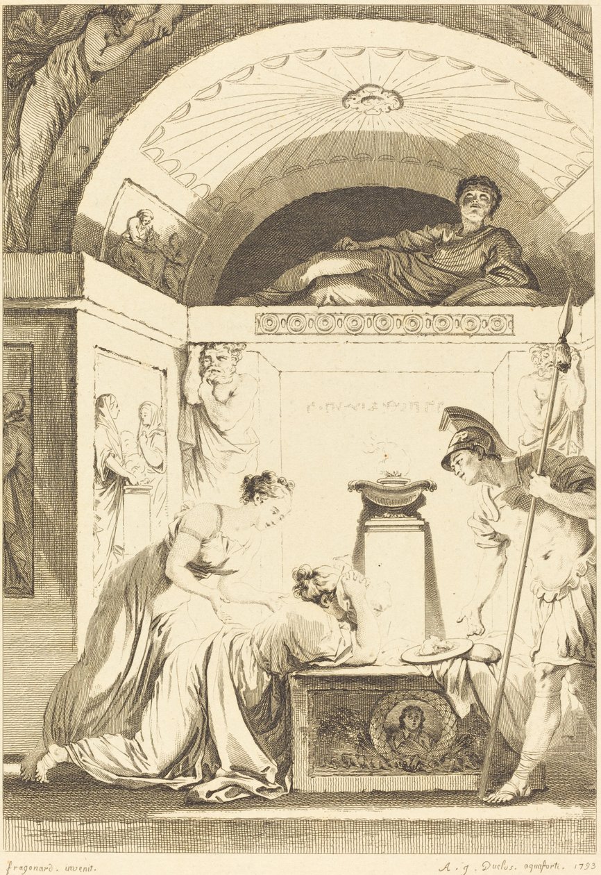 Matróna z Efesu od Jean Louis Delignon and Antoine Jean Duclos after Jean Honoré Fragonard