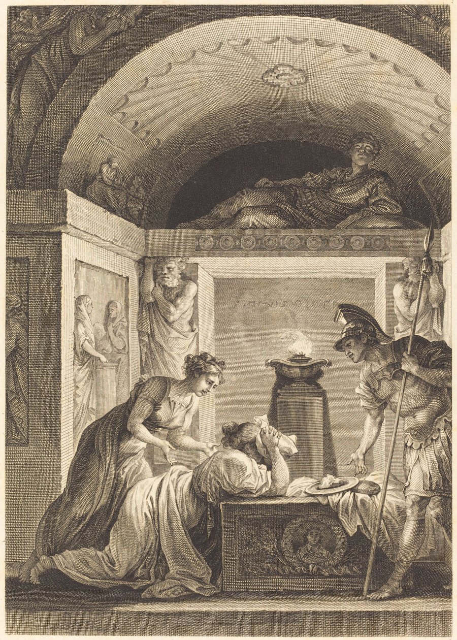 Matróna z Efesu od Jean Louis Delignon and Antoine Jean Duclos after Jean Honoré Fragonard