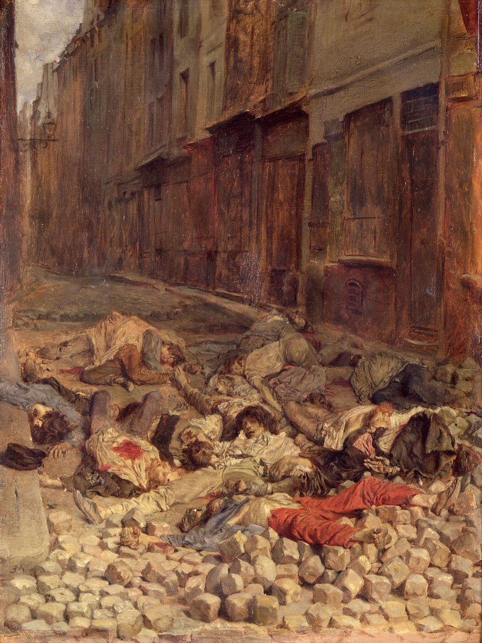 Barikáda v Rue de la Mortellerie, červen 1848 (Paměť občanské války) 1849 (olej na plátně) od Jean Louis Ernest Meissonier