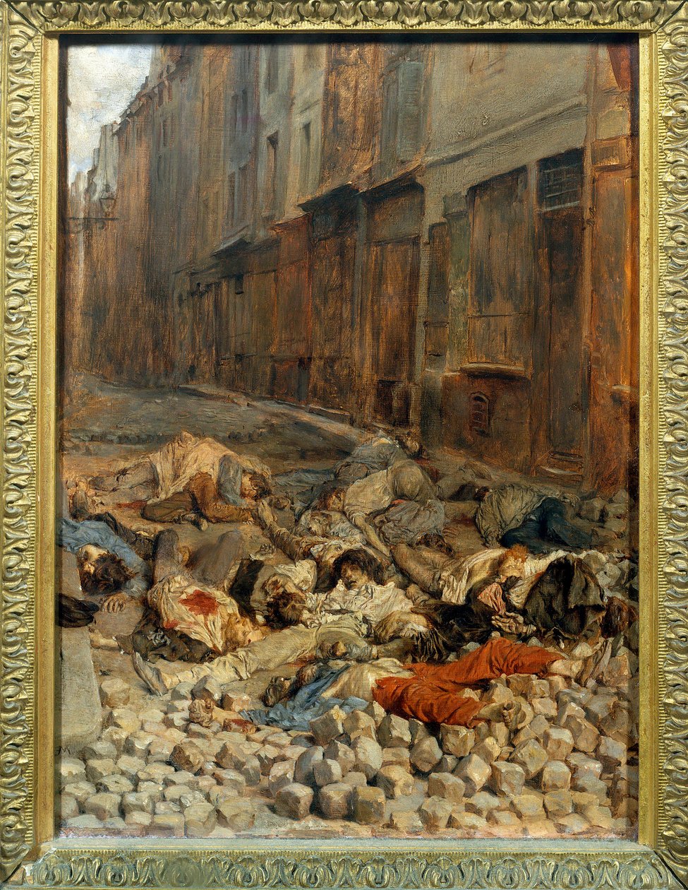 Revoluce 1848: „“Barikáda rue de la Mortellerie v červnu 1848 aneb vzpomínka na občanskou válku““ Obraz Ernesta Meissoniera (1815-1891) 1848 Sun. 0,29 x 0,22 m Paříž. Muzeum Louvre od Jean Louis Ernest Meissonier