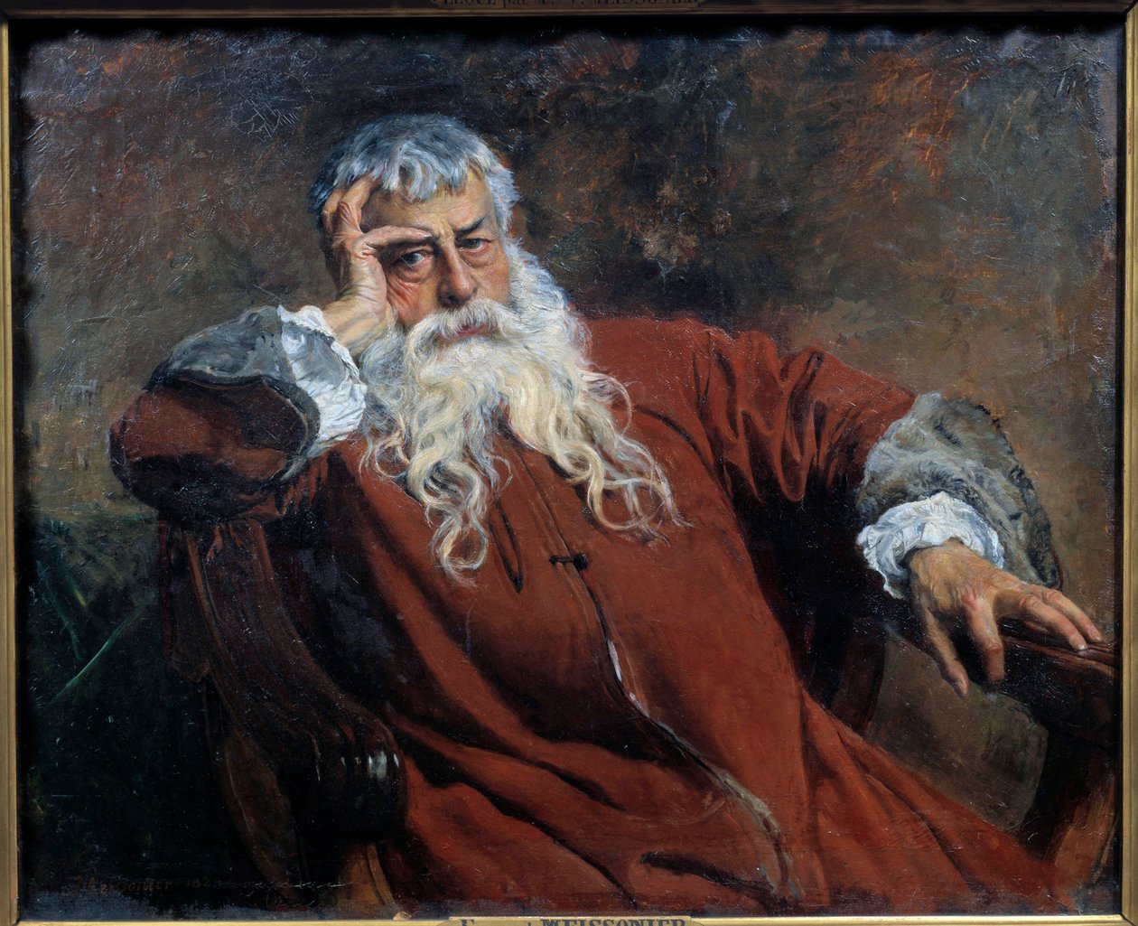 Autoportrét od Ernesta Meissoniera (1815-1891) 1890 Sun. 0,52x0,61 m Paříž, musee d