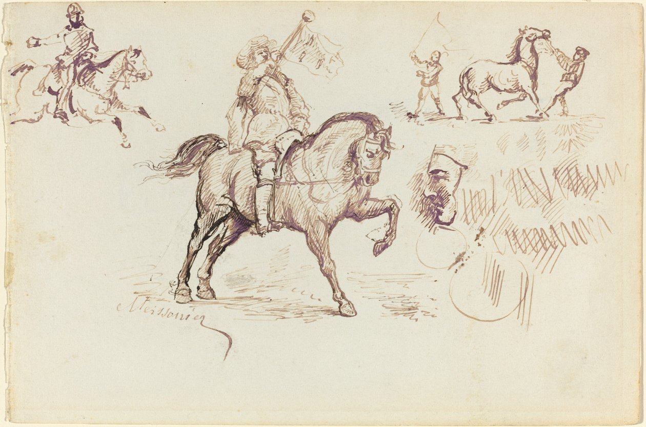 The Herald of Murcia and Other Studies (recto) od Jean-Louis Ernest Meissonier