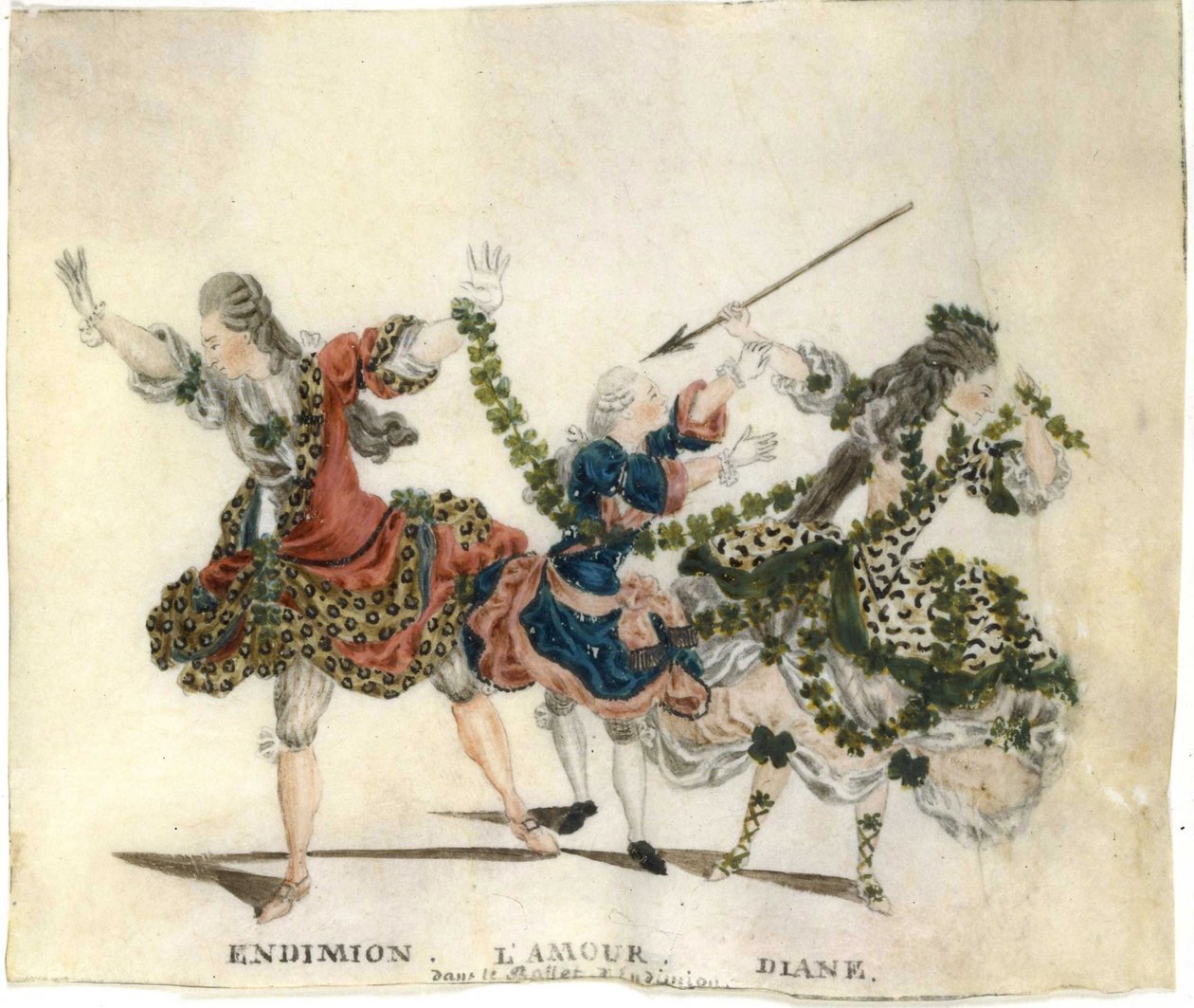 Návrh kostýmů pro balet Endymion od Gaetana Vestrise, 1773-1778. od Jean Louis Fesch
