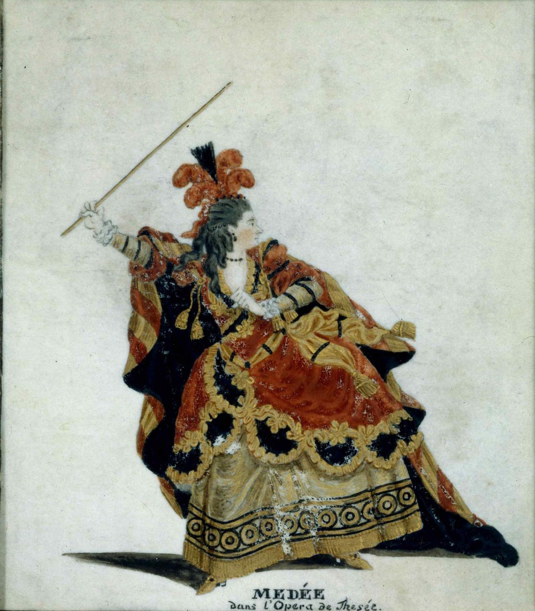 Medea. Návrh kostýmů pro operu Thésée od Jean-Baptiste Lully, 1770-1778. od Jean Louis Fesch