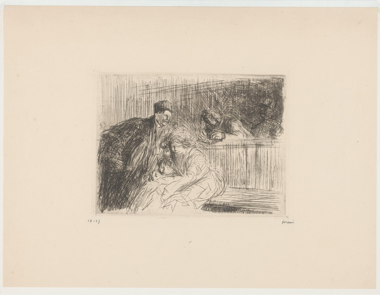 Právník s klienty u soudu od Jean Louis Forain (signed by artist)