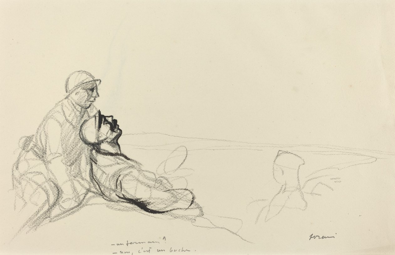 - Farmář - ne, je to boche., c. 19141919. od Jean Louis Forain
