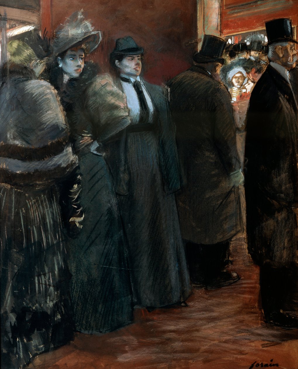 Foyer divadla, konec 19. nebo začátek 20. století. od Jean Louis Forain