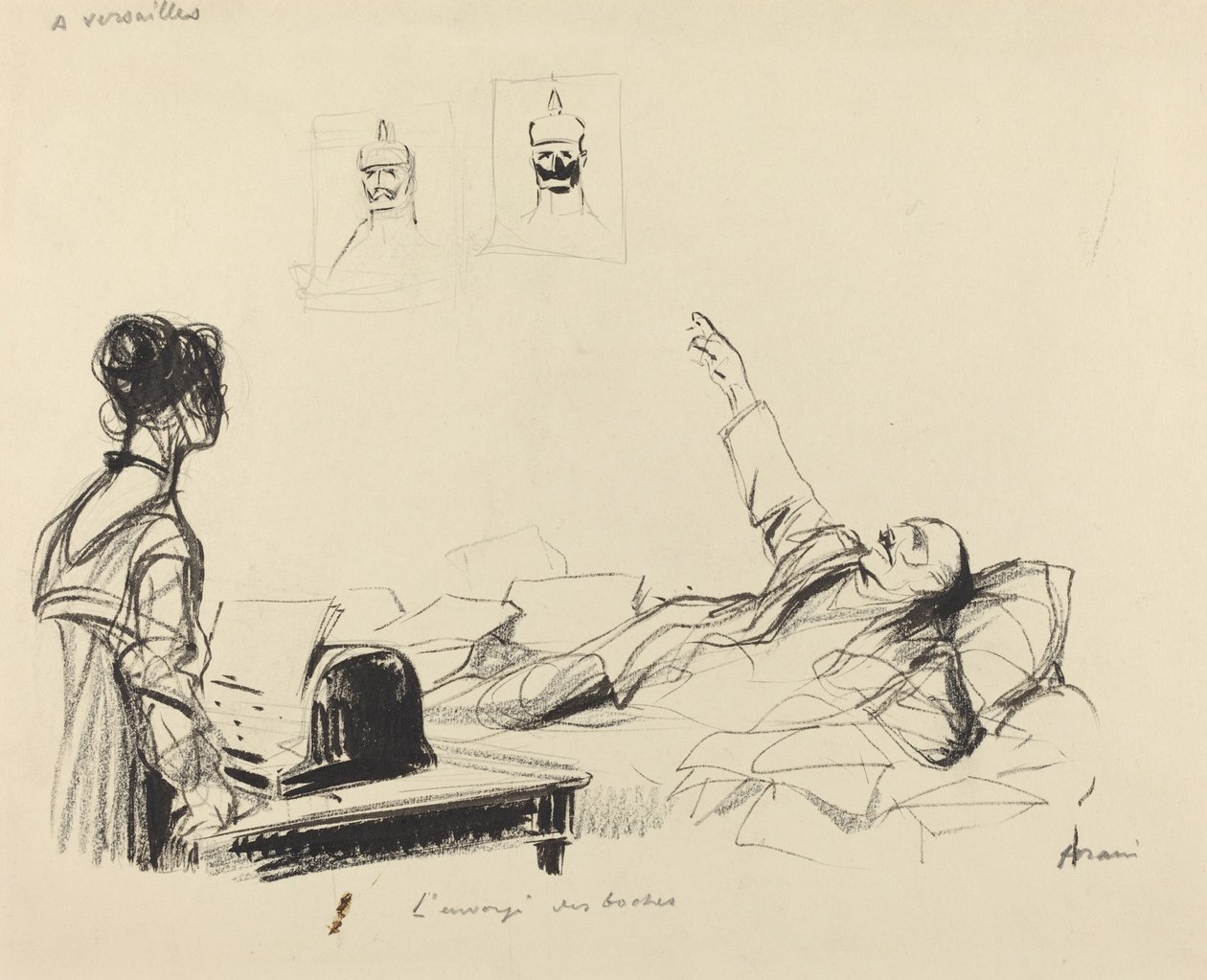 Ve Versailles. Odesílatel boches od Jean Louis Forain