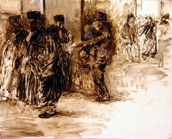 U dvora (olej na plátně) od Jean Louis Forain