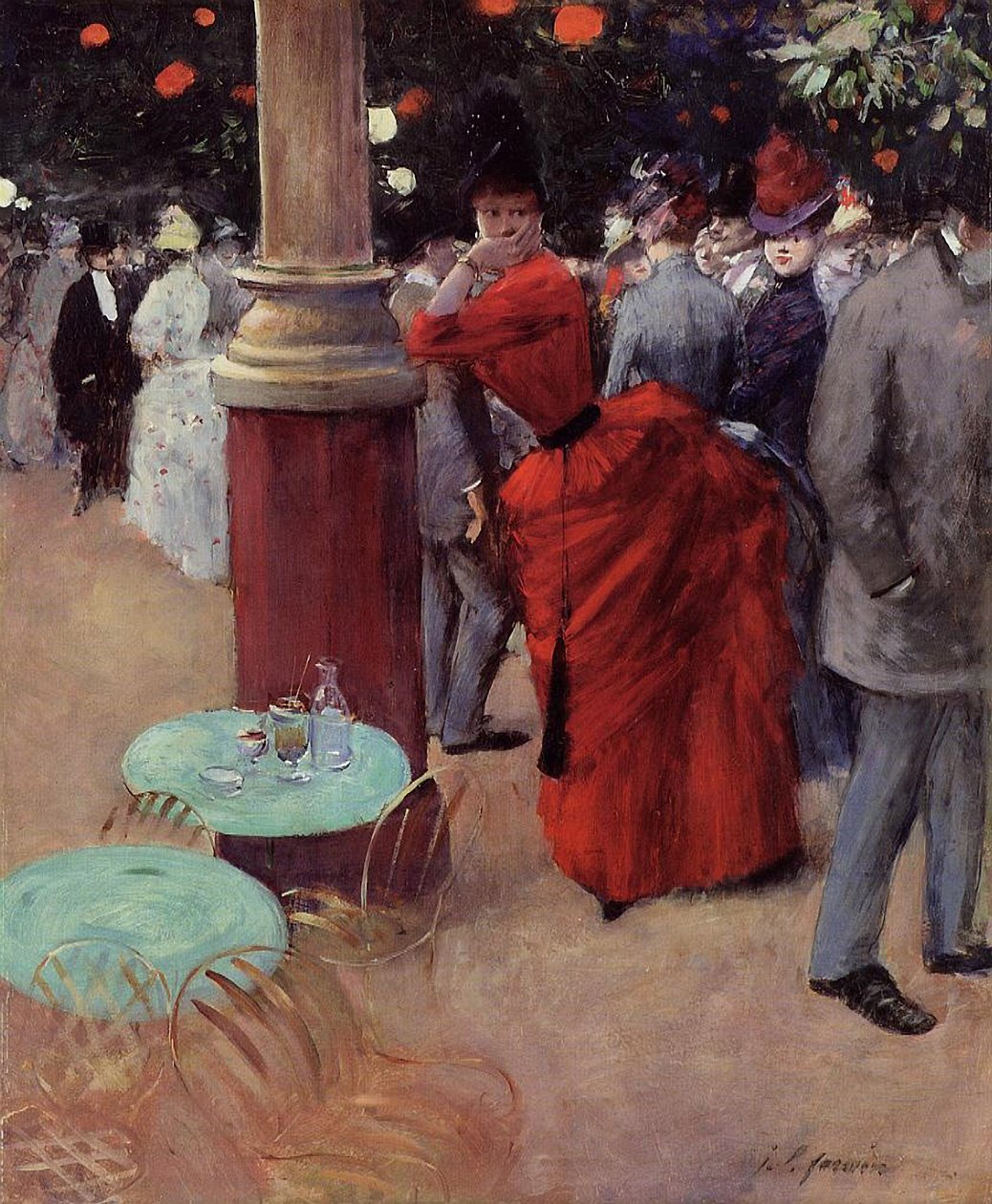 Ve veřejné zahradě, kolem roku 1884 (olej na plátně) od Jean Louis Forain