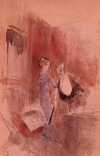 V restauraci (akvarel) od Jean Louis Forain