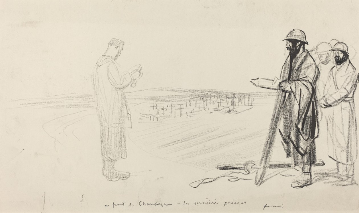 V přední části Champagne - Poslední modlitby, c. 19141919. od Jean Louis Forain