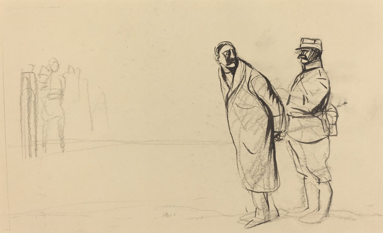 Před Vincennes. Bolo Pasha, c. 19141919. od Jean Louis Forain
